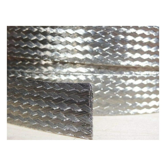 1/2 BRAIDED GROUND STRAP GROUNDING TINNED COPPER FLAT BRAID - 15 FEET