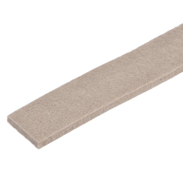 Cinta de fieltro autoadhesiva Uxcell de 1 pulgada x 4.9 pies, tiras para muebles, paquete de 4, color beige