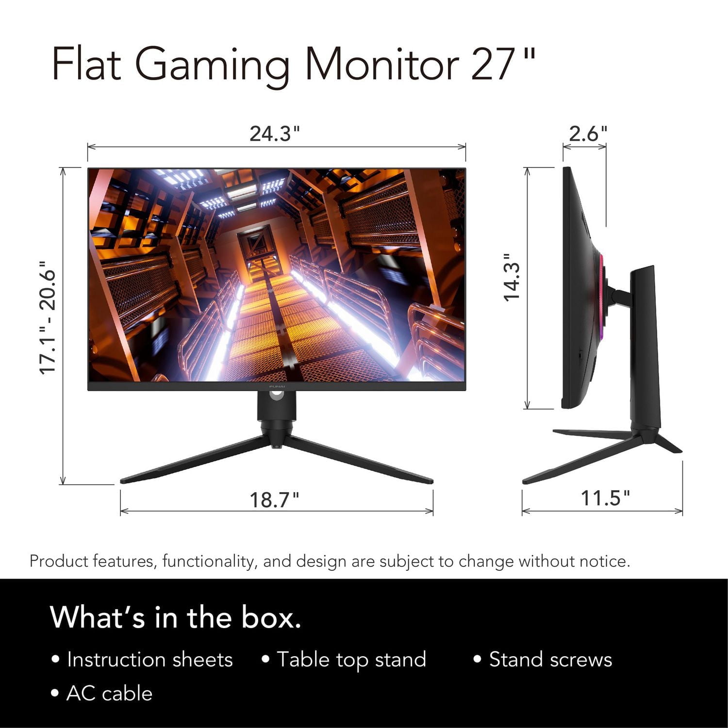 Funai, 27" Flat Gaming Monitor, FGM-27F445