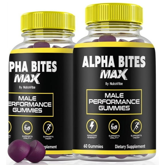 (2 Pack) Alpha Bites Max Gummies – Official AlphaBites Max ME All-Natural Gummy for Physical Health & Well-Being, Gomitas for Energy, Vitality & Wellness Support, Reviews (120 Gummies)