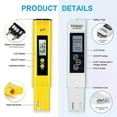 thumbnail image 2 of TDS Meter Digital Water Tester High Accuracy Digital 0-14 PH Meter Tester 0-9990ppm TDS&EC LCD Water Purity PPM Aquarium Filter, 2 of 5
