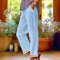 thumbnail image 2 of ABATAB Capri Pants for Women Casual Summer Lightweight Capris Lounge Baggy Elastic Waisted Beach Crop Trousers with Pockets, 2 of 6