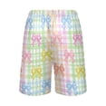 thumbnail image 3 of Men's Pajama Shorts Bottoms with Pockets Soft Lightweight Lounge Sleep Wear Cute Bows and Plaid, 3 of 6