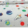 thumbnail image 6 of Smuge Kid's Galaxy Outer Space Bedspread Coverlet Set with Pillowcases,Planet Rocket Printed Quilt Set for Children Lightweight Bedding Set(Twin,Gray), 6 of 9