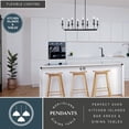 thumbnail image 3 of Durham 8-Light 36 in. Wide Matte Black Transitional Candle Kitchen Island Pendant Fixture, LED Compatible, Adjustable Height, Hanging Ceiling Linear Chandelier for Dining Table, Entryway, Foyer, 3 of 12