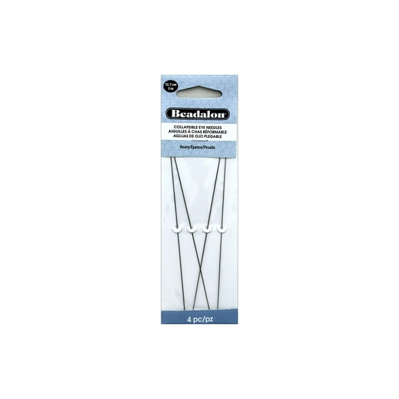 Beadalon Beading Needle Collapsible Eye Hvy 5" 4pc
