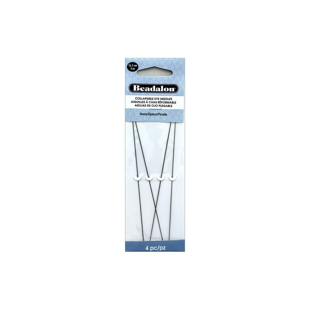 Beadalon Beading Needle Collapsible Eye Hvy 5" 4pc - Walmart.com