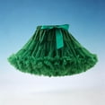 thumbnail image 5 of AHTJRT Girls Tutu Skirt Elastic Waist Fluffy Soft Layered Tulle Ruffle Skirt Dance Ballet Wedding Birthday Party Outfit Princess Pettiskirt Green#01 8-10 Years, 5 of 5