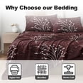 thumbnail image 3 of 4pcs Bed Sheet Set for Full Size Bed - Deep Pocket Fitted Sheet with Red Branch Bedspread, Soft Microfiber Bedding, 3 of 8