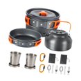thumbnail image 4 of Colaxi Camping Cookware Kit Cooking Pot Folded Handle Kitchen Cooker with Carry Bag Non Stick Frying Pan for BBQ Picnic Fishing Home Orange, 4 of 8