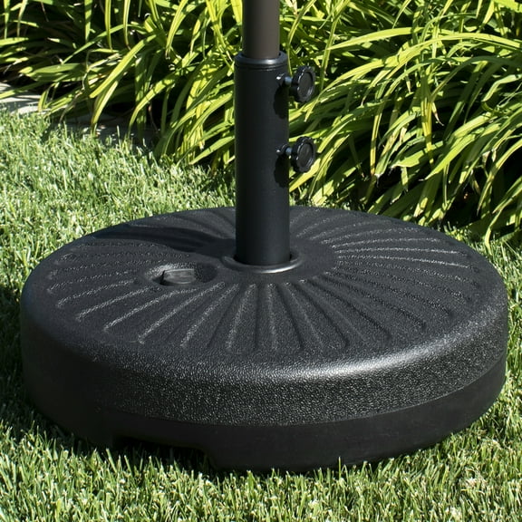 Westin Outdoor 20" Inch Plastic Round Market Umbrella Base Weight for Outdoor Patio Water or Sand Fill UV Weather Resistant, Black