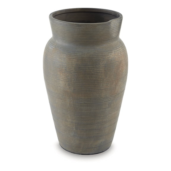 Signature Design by Ashley Brickmen 12" Ceramic Vase, Antique Gray Farmhouse Decor