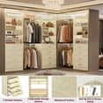 thumbnail image 7 of Homieasy 5.3FT Wood Closet Organizer System with 12 Wood Drawers and 10 Shelves, Modular Walk-in Closets Storage Unit for Walk-in Closet, Bedroom, White Oak(3 Packs), 7 of 7