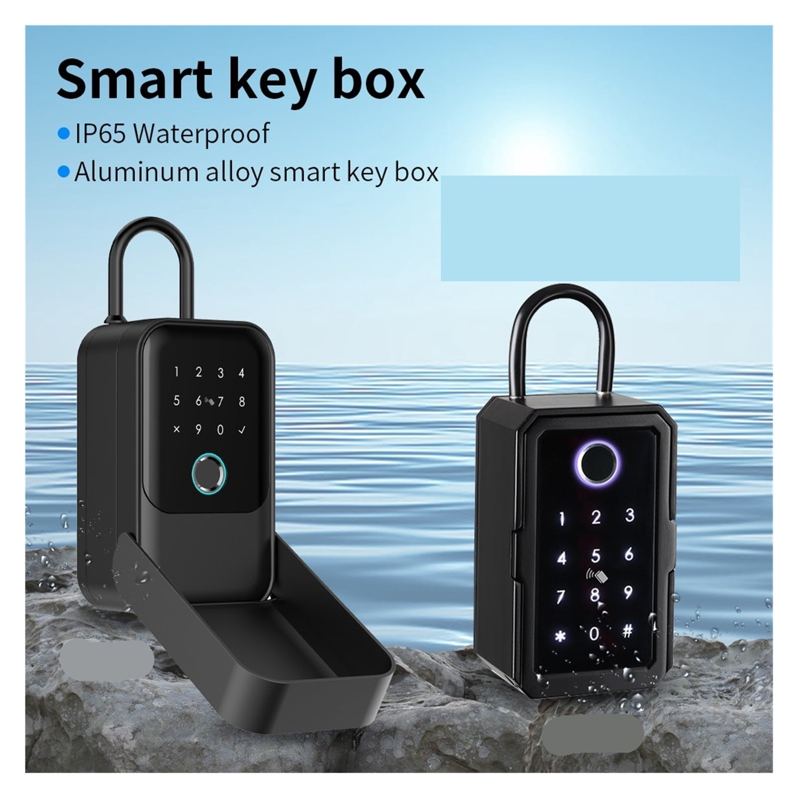 Waterproof Key Safe Fingerprint App Remote Unlock Wall Mount Security Lock Box ,House, Apartment, Office Key Storage