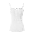 thumbnail image 4 of Camiseta sin mangas con doble tirante acanalada para mujer: prenda informal para el verano, corte corto, tejido elástico suave, lavable a máquina., 4 of 5