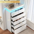 thumbnail image 6 of NEGYLIM 6 Drawer White Dresser, High Gloss Dresser with LED Light for Bedroom, Living Room, Hallway, Easy Assembly, 6 of 11