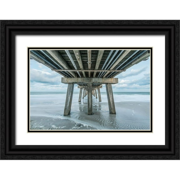 Tilley, Rob 32x23 Black Ornate Wood Framed with Double Matting Museum Art Print Titled - Florida-Naples-Naples Pier
