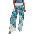 thumbnail image 1 of Mchoice Pants for Women Comfortable Floral Printed High Waist Leisure Long Trousers Wide Leg Sweatpants Yoga Pants, 1 of 5