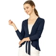 thumbnail image 1 of Cardigan Dobladillo Rizado RebeDe Punto Frente De CorbaPaMujeres Azul L, 1 of 6