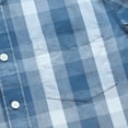 thumbnail image 3 of Dubinik Mens Short Sleeve Button Down Shirts 100% Cotton Plaid Men's Casual Button-Down Shirts with Pocket, 3 of 6