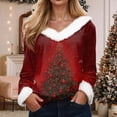 thumbnail image 2 of Towmus Christmas Sweatshirt Women Plus Size Xmas Print V-Neck Pullover Tops Trendy Tunic Dressy, 2 of 4