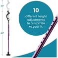 thumbnail image 6 of Walking Cane for Men and Walking Canes for Women Special Balancing - Purple Cane Walking Stick Have 10 Adjustable Heights - self Standing Folding Cane, Portable Collapsible Cane, Comfortable, 6 of 10
