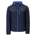thumbnail image 2 of Men's-Cutter & Buck  Navy West Virginia Mountaineers Rainier Eco PrimaLoft Hooded Full-Zip Jacket, 2 of 3