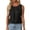 Black, variant on Women's Casual Satin Pleated Round Neck Sleeveless Top Blouse Loose Comfy Relaxed Fashion Basic Tank, Black L