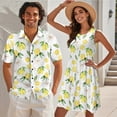 thumbnail image 2 of Yuyamidu His and Hers Matching Outfits Lemon Dress Mens Shirts Womens Summer Dresses Tank Mini Dress Men's Button Down Shirts Sleeveless A-Line T-Shirt Dresses Beach Sundress White S, 2 of 6