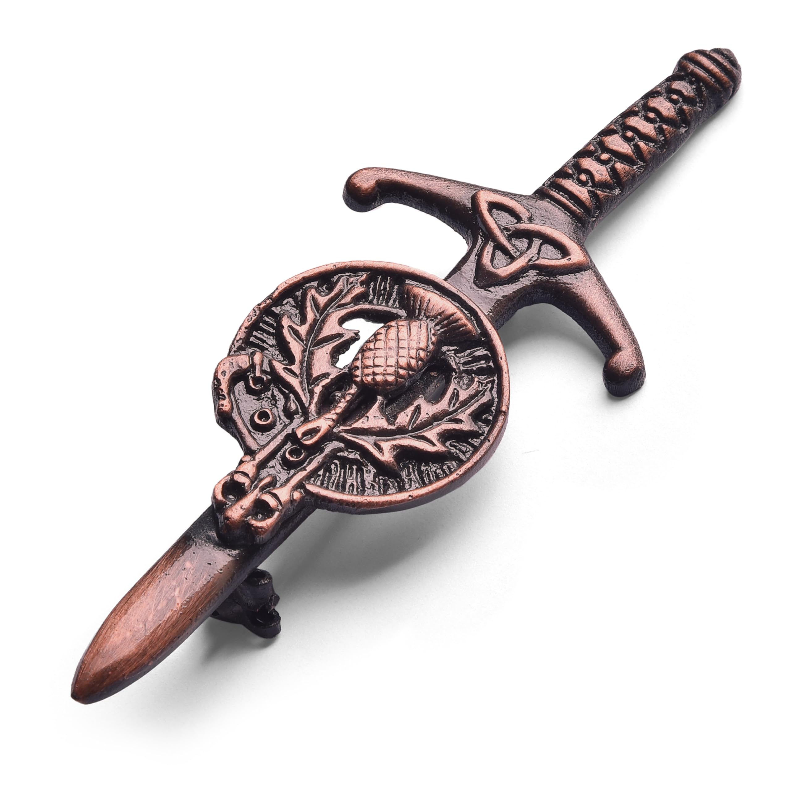 Scottish Thistle Crest Kilt Pin – Chrome Finish – 4 Inch – By S UK
