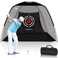 thumbnail image 1 of Filets de Golf pour Conduite dans la Cour, Filet d'Entraînement de Golf, Filet de Golf pour Usage Intérieur, Filets de Frappe de Golf 10x7x6 Pi, Portée de Conduite à Domicile avec Cible et Sac de Transport (Pro Noir), 1 of 4