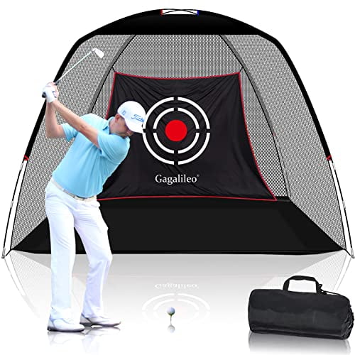 Filets de Golf pour Conduite dans la Cour, Filet d'Entraînement de Golf, Filet de Golf pour Usage Intérieur, Filets de Frappe de Golf 10x7x6 Pi, Portée de Conduite à Domicile avec Cible et Sac de Transport (Pro Noir)