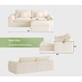 thumbnail image 5 of YVDNHP 91" L Shaped Couc, Modular Sectional Sofa, Boneless 2 Seater Deep Seat Sofa with Ottoman, Comfy Plush Flannel Fabric, for Living Room, Apartment, Office, No Assembly Required, White, 5 of 9