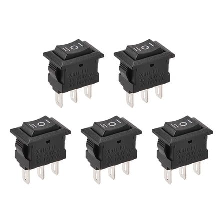 Mini Boat Rocker Switch Toggle Switch for Boat Car Marine ON/OFF/ON AC 250V/3A 125V/6A, 5pcs