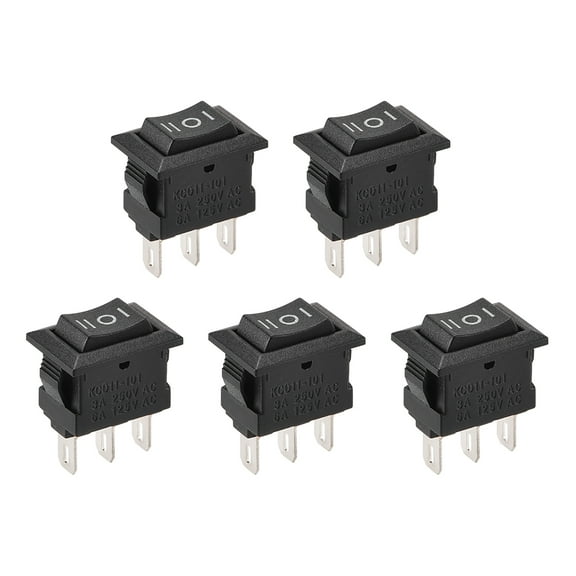 Mini Boat Rocker Switch Toggle Switch for Boat Car Marine ON/OFF/ON AC 250V/3A 125V/6A, 5pcs