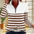 thumbnail image 4 of cocolona Womens Sweatshirts Half Zip Pullover Long Sleeve Color Block Striped Fall Tops Quarter Zipper Trendy Casual Outfits, 4 of 5