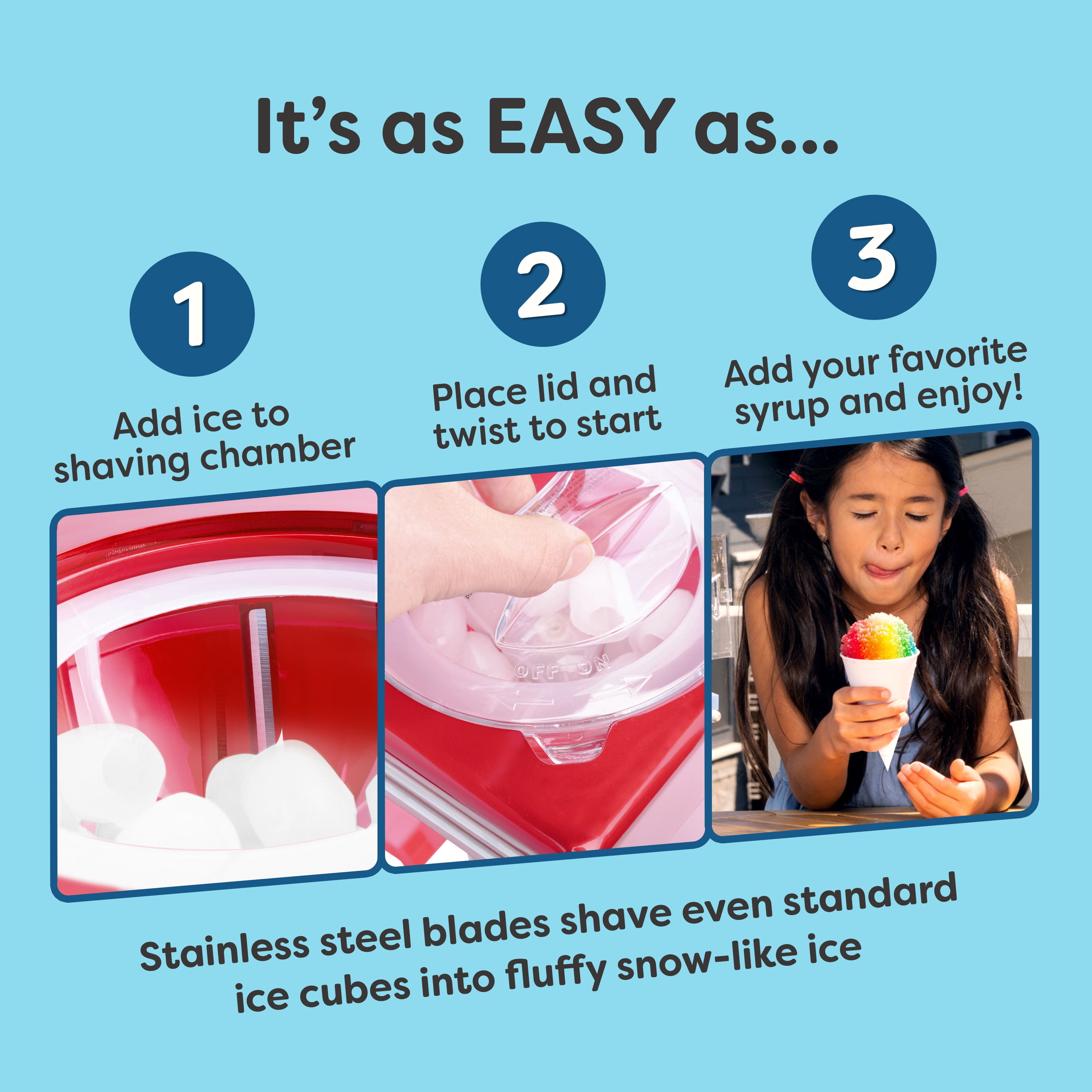 Nostalgia Retro Snow Cone Maker, Countertop Shaved Ice Machine and Snow Cone Maker, Red