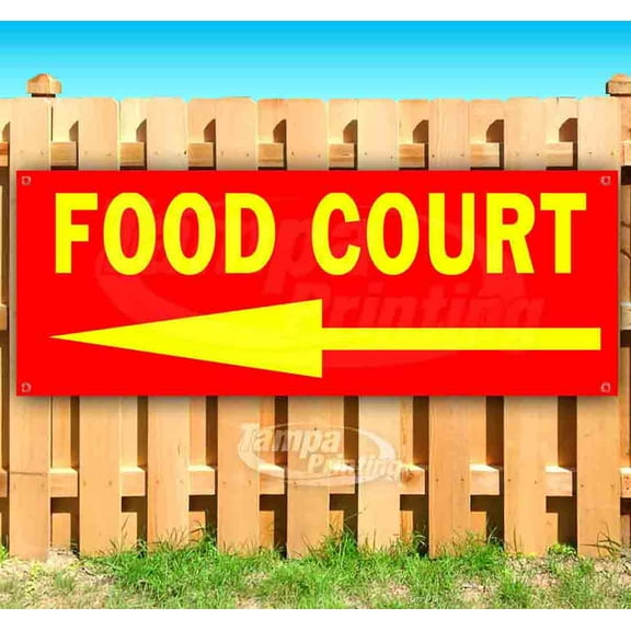 Food Court 13 oz Vinyl Banner With Metal Grommets