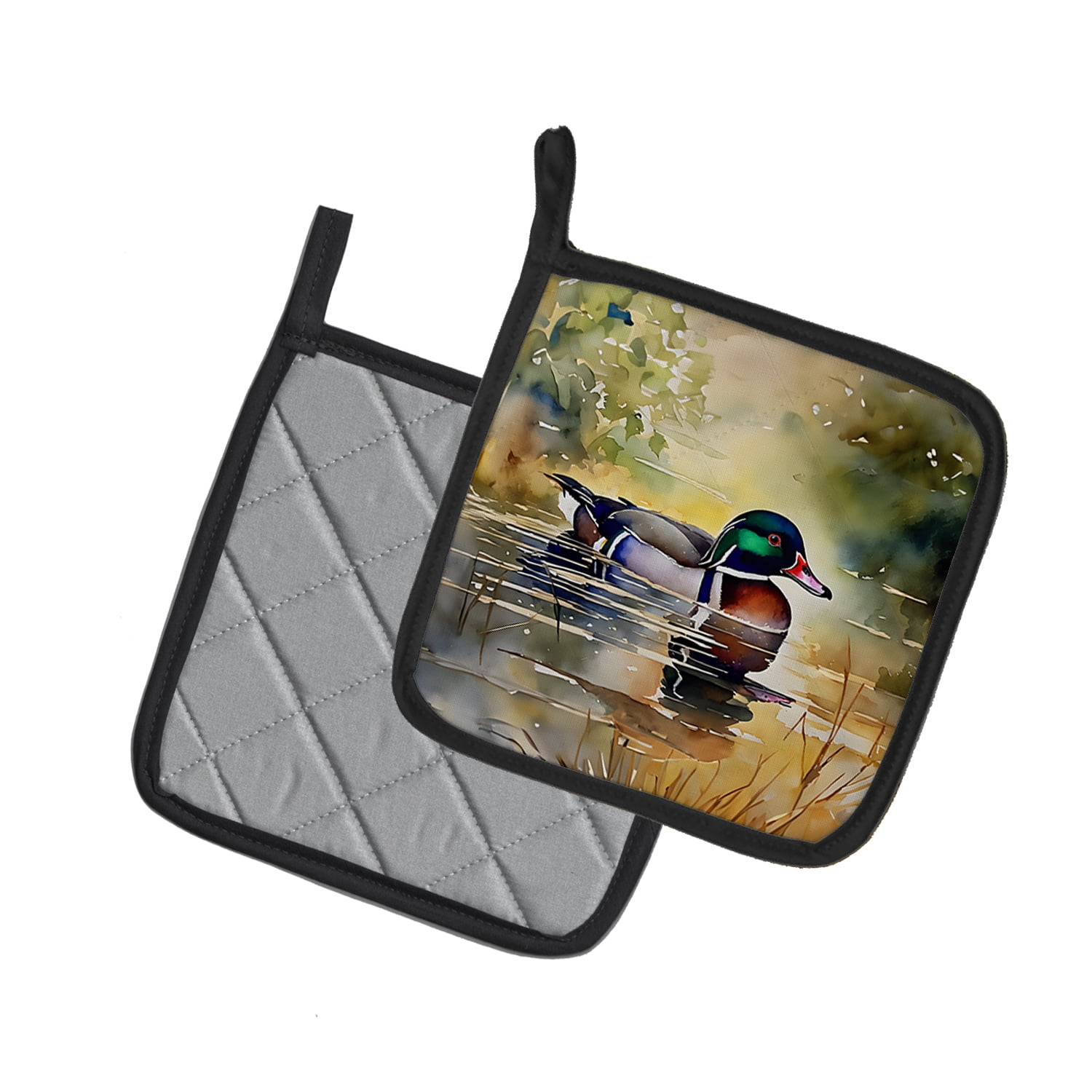Carolines Treasures 7.5 x 7.5 in. Wood Duck Pot Holders - Set of 2
