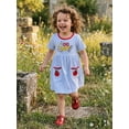 thumbnail image 6 of BemeyourBBs Kids Toddler Baby Girl 100 Dyas Back To School Dress Outfit Letter Apple Embroidery Stripe Short Sleeve Dress Toddler Summer Fall Casual Dress, 6 of 9