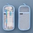 thumbnail image 1 of Caja de lápices de malla de rejilla con cremallera, bolsa de color de maquillaje transparente, bolsa de cosméticos, 1 of 2