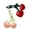 A, variant on 3D Cherries Keychain Charm Bag Accessory Fashionable PU Leather Fruit Keyring Ornament for Women Handbag Decoration