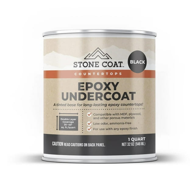 Encimeras con revestimiento epoxídico Stone Coat, 1 litro (32 onzas líquidas), color negro