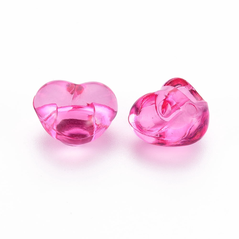 1-Hole Transparent Acrylic Buttons Heart Mixed color 13x15x10mm Hole: 2.5mm about 518pcs/500g DIY