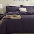 thumbnail image 3 of LammaLoe Duvet Cover Queen, Luxury Microfiber 3 Piece Bedding Sets with 2 Pillow Shams, Purple eggplant, 3 of 11