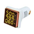 thumbnail image 1 of Three-Digit Display AC Current Voltage Frequency 3-in-1 Indicator 22mm Square Head LED Multi-Function Measuring Instrument Monitor AC60-500V 0-100A 20-75Hz, 1 of 8