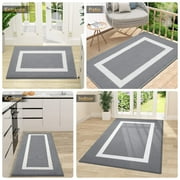 Buganda Indoor Door Mat, 20x 32, Non Slip Low-Profile Entrance Rug Front Inside Doormats Dirt Trapper Entry Door Rugs for Entryway, Grey
