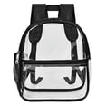 thumbnail image 2 of Mochila transparente mini aprobada por el estadio Oraben Clear Bag resistente y pequeña para trabajo negro, 2 of 3
