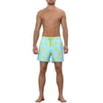 thumbnail image 2 of Unique Bargains Men's Fruits Print Drawstring Waist Pattern Surfing Board Shorts Blue 34, 2 of 5