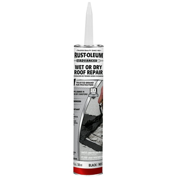 36-Pack of 10 Oz. Rust-Oleum 347418 Black Roofing Wet or Dry Roof Repair